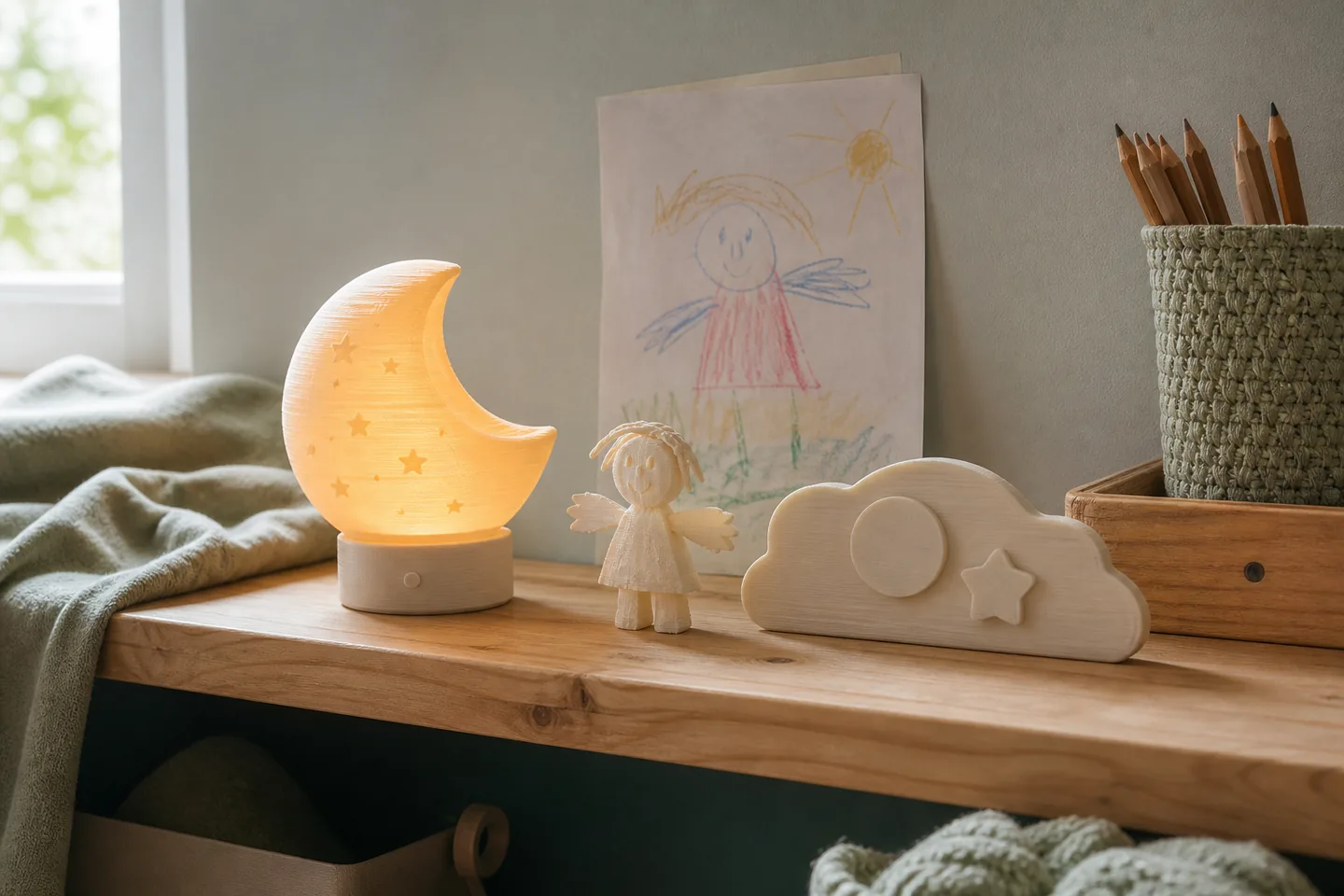 Kindgerechte 3D-Figur und sanftes Nachtlicht im Kinderzimmer