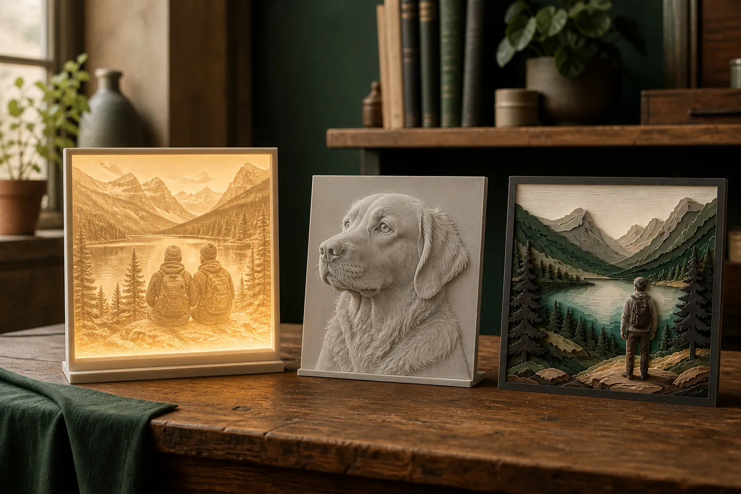 Leuchtbild und Relief als persönliche Geschenke aus Fotos